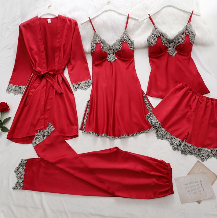 5 Pieces Set Women Pajamas Set