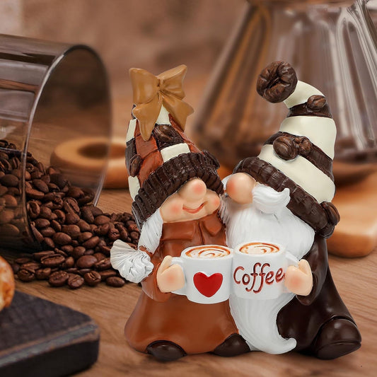 Christmas Coffee Double Dwarf Resin Crafts Decoration Home Decor Desktop Gift Lover