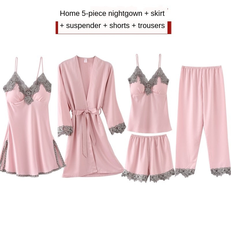 5 Pieces Set Women Pajamas Set